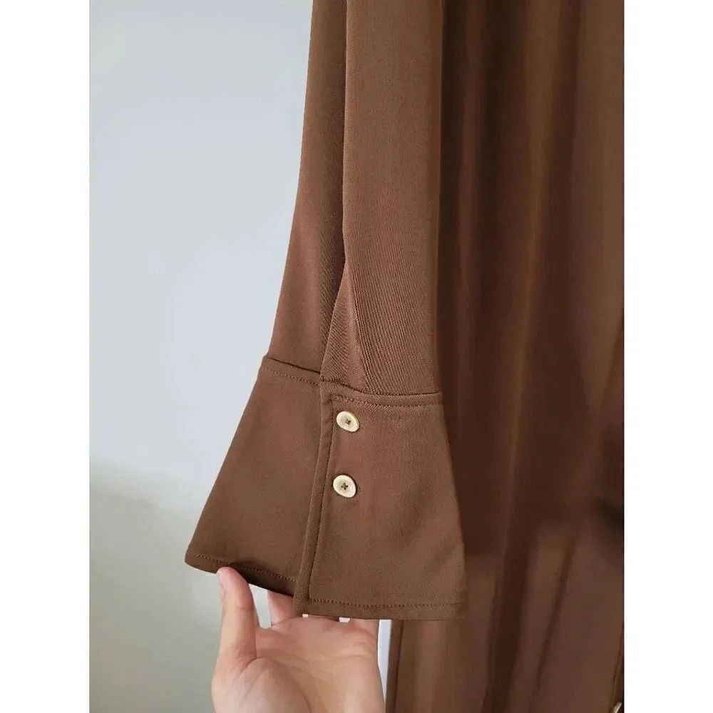 Song of style alice midi dress in chocolate brown Large NWT - Picture 6 of 12